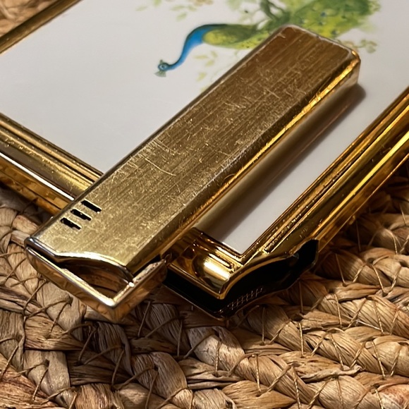 Vintage Colibri Cigarette Case w Peacocks & Built-In Lighter Initialed KGB - Picture 13 of 17